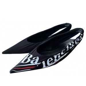 AUTH Balenciaga Black Logo Knife Flats